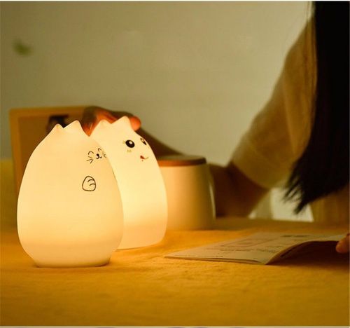 Силиконовый ночник светильник "Кот обнимашка" с пультом картинки фото 2