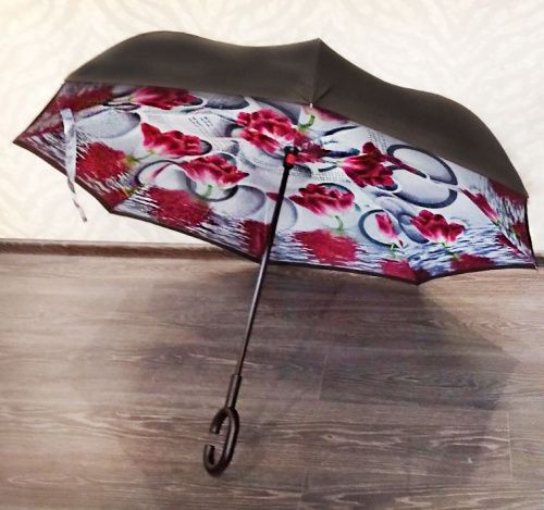 Умный зонт наоборот Umbrella Тюльпаны картинки
