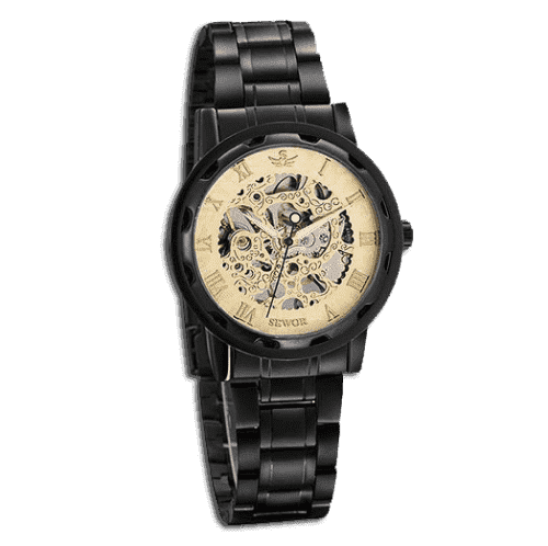 Наручные механические часы Скелетон SEWOR Black картинки