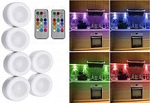 Цветная Led подсветка под шкафы 6 светильников 2 пульта управления фото