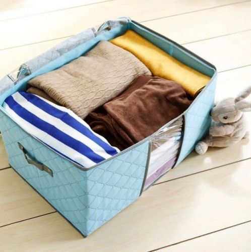 Бамбуковый кофр-короб для хранения одежды и постельного белья картинки фото 4